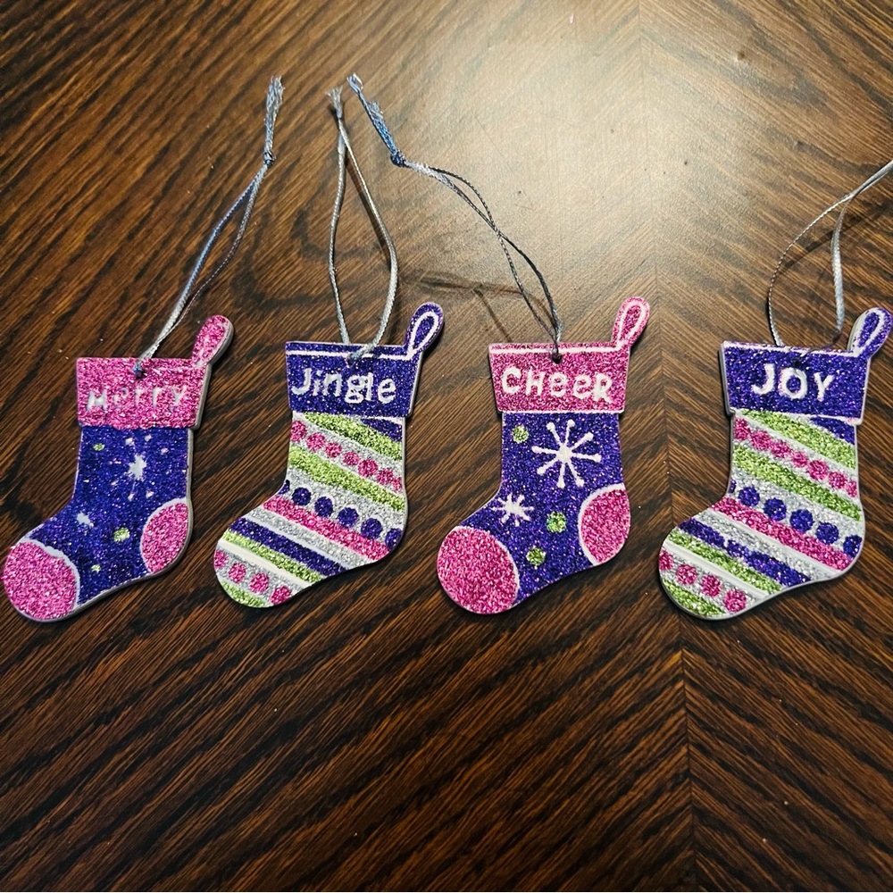 Set of Stocking Mini Christmas Tree Ornaments